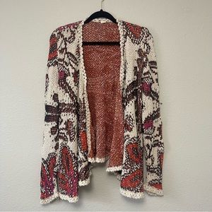RARE Anthropologie Moth Pleiades Knit Open Boho Cardigan Size Large